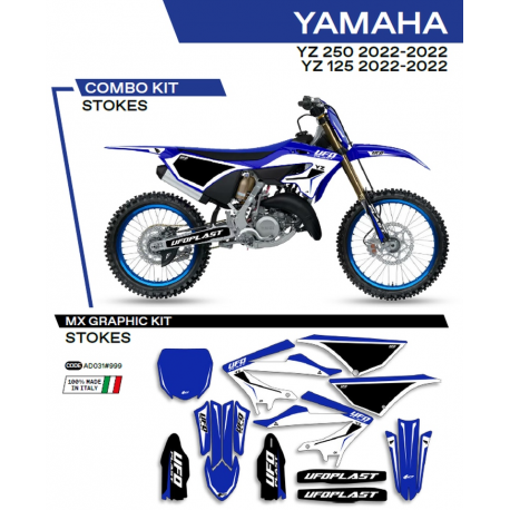 UFO, sada polepů, Yamaha YZ 125 '22 Stokes, OEM barva (modrá/černá/bílá)