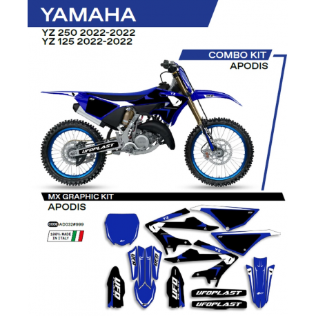 UFO, sada polepů, Yamaha YZ 125 '22 Apodis, OEM barva (modrá/bílá/černá)