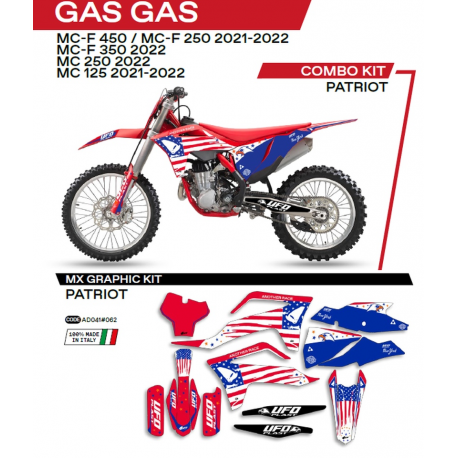 UFO, sada polepů, Gas Gas MC 125 '21-'22 Patriot, červená barva