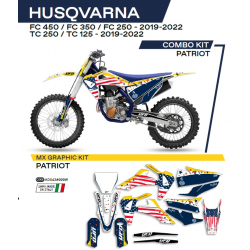 UFO, sada polepů, Husqvarna TC 125 '19-'22 Patriot, OEM barva (bílá/modrá)