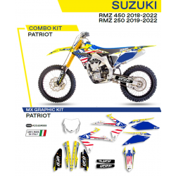 UFO, sada polepů, Suzuki RMZ 250 '19-'22 Patriot, OEM barva (žlutá/modrá/bílá)