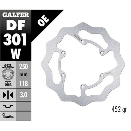 Galfer, brzdový kotouč, přední, Suzuki RM 125/250 '85-'08, DR-Z 250/400 '00-, Yamaha WR 250F '03-'16, WR/YZ 426F/450F '00-