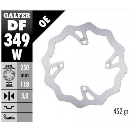 Galfer, brzdový kotouč, přední, Suzuki RM 250Z/450Z '06-'18 RMX 450Z '10-'17 WAVE (250X118X3mm)