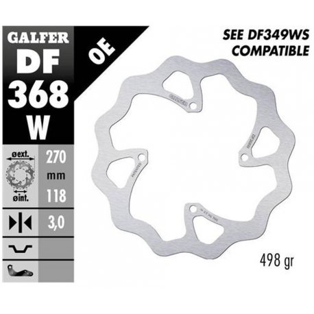 Galfer, brzdový kotouč, přední, Suzuki RM 250Z '19-, RMX 450Z '18- WAVE (270X118X3mm)