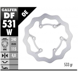 Galfer, brzdový kotouč, zadní, Yamaha YZ 250 '22-, YZ 250F '21-, YZ 450F '20- WAVE (240X115X4mm)