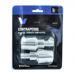 Vicma, koncovky řidítek 13,5 mm, stříbrná barva, (uni použití)
