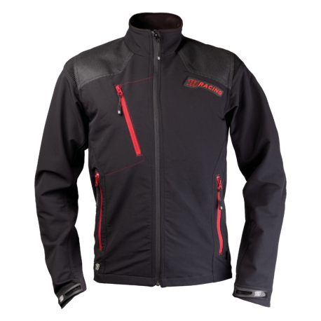 111 Racing, softshell bunda, barva černá/červená, velikost M
