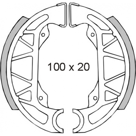 Brenta, brzdové čelisti, GILERA STORM PIAGGIO FREE/NRG/NTT/ SFERA/TYPHOON (100x20mm)