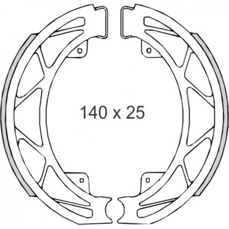 Brenta, brzdové čelisti, PIAGGIO FLY 05'-/LIBERTY 97'-14'/LIBERTY 4T 00'- (140x25mm)