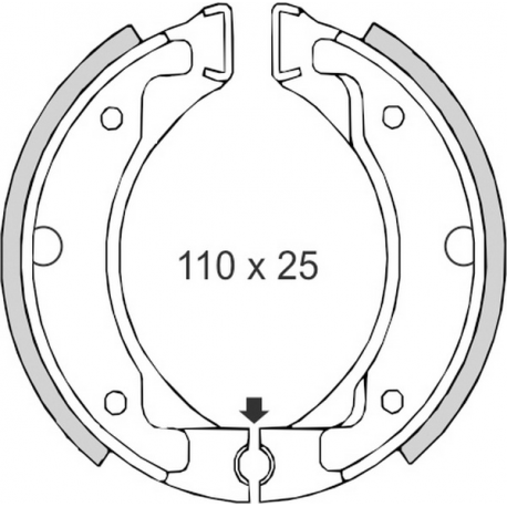 Brenta, brzdové čelisti, Yamaha DT50MX/R DT80 PW80 SR125 (110x25)