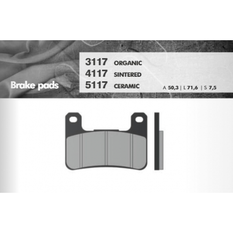 Brenta, brzdové destičky, KH379 Suzuki GSXR/VZR/M1800, Kawasaki ZX10/Z1000, přední