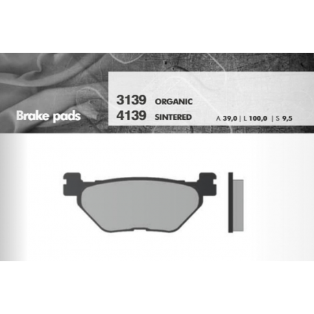 Brenta, brzdové destičky, KH319/2 Yamaha TDM/FJR/XT/XV/XVS, zadní