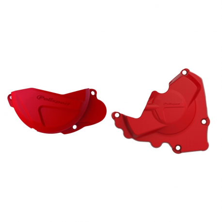 Polisport, sada krytů víka spojky a zapalování, Honda CRF 250R '13-'17, červená barva (84610000