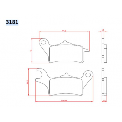 Brenta, brzdové destičky, KH708 Honda VISION 110 '17-18, ZOOMER 110 '13-, CLICK 125 '12-17, přední,