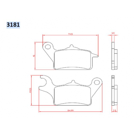 Brenta, brzdové destičky, KH708 Honda VISION 110 '17-18, ZOOMER 110 '13-, CLICK 125 '12-17, přední,