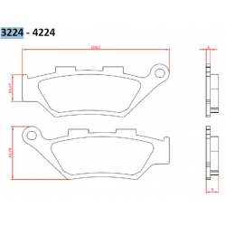 Brenta, brzdové destičky, KH322 BENELLI IMPERIALE 400 '19-, LEONCIO 500 '18-19, TRK500 '18-20, přední,