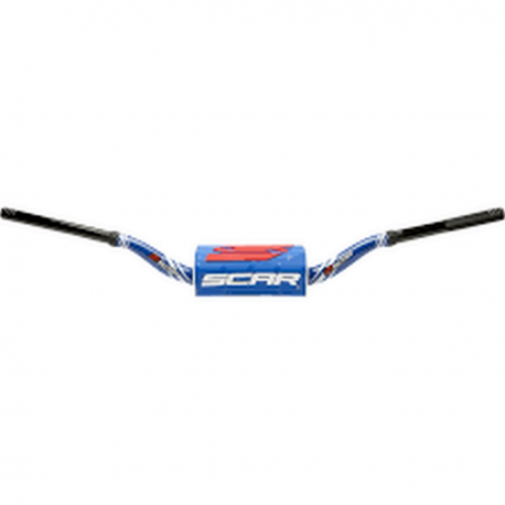 Scar racing, řidítka 28,6mm, model RC BEND, barva modrá/černá, chránič barva modrá/bílá/červená