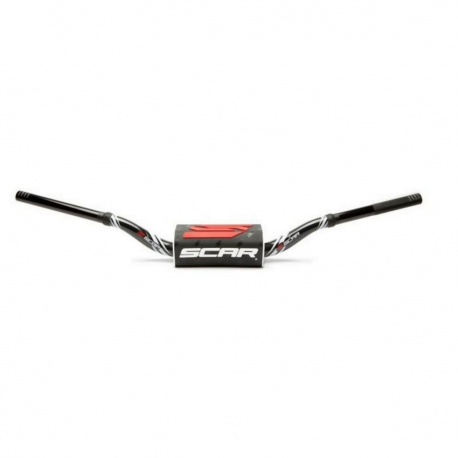 Scar racing, řidítka 28,6mm, model MCGRATH/SHORT, barva černá/bílá, chránič barva černá/bílá/červená
