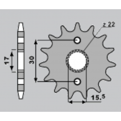 Grosskopf, přední řetězové kolečko 332 12 Honda CR 80/85 '87-'07 (JTF1256.12)