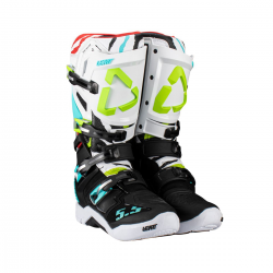 Leatt, cross boty  5.5 Flexlock Boots Tiger, barva bílá/černá/modrá/zelená, velikost 42 / 26.5 cm