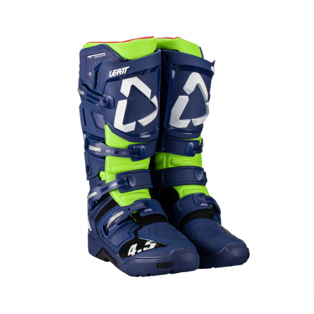 Leatt, boty  4.5 Enduro Boots Blue, barva modrá/zelená fluo, velikost 40.5 / 25.5 cm