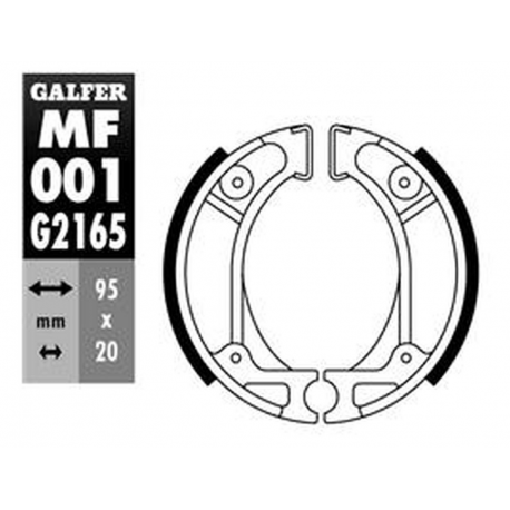 Galfer, zadní brzdové čelisti, Honda CRF 70/80/100F '04-, DIO 50 '91-'93, NE 50 VISION '85-, Kymco FEVER ZX 50 '97-, SA 75
