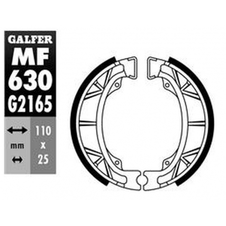 Galfer, zadní brzdové čelisti, APRILIO AMICO 50 '90-'95, GULLIVER 50 '95-'98, MOJITO 125 '05-, SCARABEO 100 '00-'04, SCARA