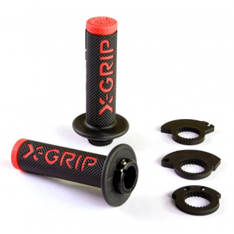 X-Grip, gripy Braaap Grips, červená barva, s adaptérem rychlopalu
