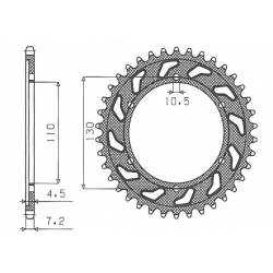 Sunstar, rozeta 4385 46 Yamaha R6 '06-'20, MT09 '14-'19, Suzuki GSXR 750 '11-'19, GSXR 1000 '17-'19, XSR 900 '16-'19 (+1)