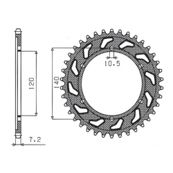 Sunstar, rozeta 5301 45 Suzuki GSXR 600 97 (JTR498.45) (řetěz 525) (530145JT)