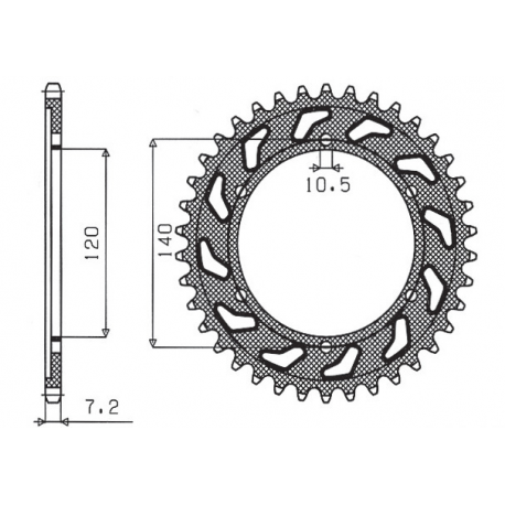 Sunstar, rozeta 5301 45 Suzuki GSXR 600 97 (JTR498.45) (řetěz 525) (530145JT)
