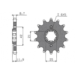 Sunstar, přední řetězové kolečko, 571 16 Yamaha XJ 600 '84-'91 (JTF571.16) (řetěz 530) (57116JT)