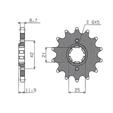 Sunstar, přední řetězové kolečko, 571 16 Yamaha XJ 600 '84-'91 (JTF571.16) (řetěz 530) (57116JT)