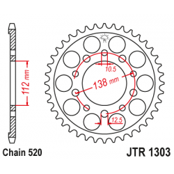 JT, rozeta 4384 43 Honda CBR 600 '91-'98, CBR 600 '11-'14, CBR 900 RR FIREBLADE '93-'98 (JJTR1303.43) (řetěz 520)