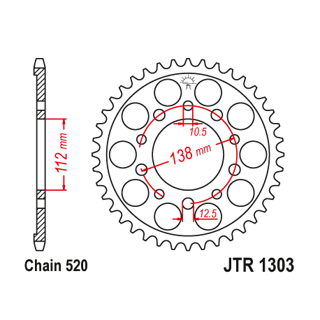JT, rozeta 4384 43 Honda CBR 600 '91-'98, CBR 600 '11-'14, CBR 900 RR FIREBLADE '93-'98 (JJTR1303.43) (řetěz 520)