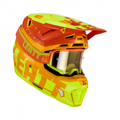 Leatt (kolekce 2023), MX přilba 7.5 V23 (+ MX brýle VELOCITY 4.5 IRIZ ZDARMA) HELMET KIT CITRUS, barva žlutá fluo/oranžová, veli