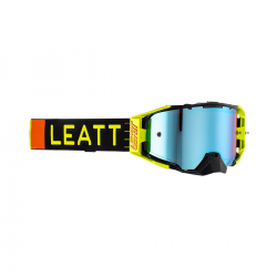 Leatt (kolekce 2023), MX brýle VELOCITY 6.5 IRIZ GOGGLE CITRUS BLUE UC 26% -, barva černá/žlutá fluo/oranžová, zrcadlové sklo mo