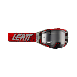 Leatt (kolekce 2023), MX brýle VELOCITY 6.5 ENDURO GOGGLE JW22 RED CLEAR 83% -, barva červená/šedá, čiré sklo