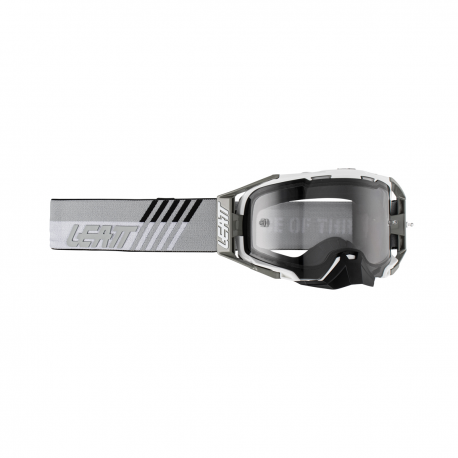 Leatt (kolekce 2023), MX brýle VELOCITY 6.5 GOGGLE WHITE LIGHT GREY 58% -, barva šedá/bílá, zrcadlové sklo kouřové