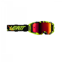 Leatt (kolekce 2023), MX brýle VELOCITY 5.5 IRIZ GOGGLE TIGER RED 28% -, barva černá/žlutá fluo, zrcadlové sklo červené