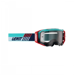 Leatt (kolekce 2023), MX brýle VELOCITY 5.5 GOGGLE AQUA LIGHT GREY 58% -, barva červená/modrá/modrá, zrcadlové sklo kouřové