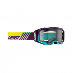 Leatt (kolekce 2023), MX brýle VELOCITY 5.5 GOGGLE INDIGO LIGHT GREY 58% -, barva fialová/modrá/žlutá fluo, zrcadlové sklo kouřo