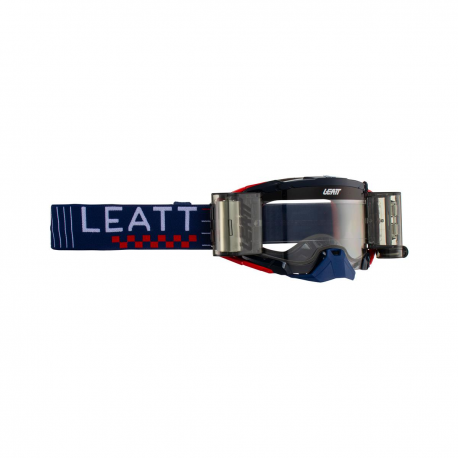 Leatt (kolekce 2023), MX brýle VELOCITY 5.5 ROLL-OFF GOGGLE ROYAL CLEAR 83% -, barva modrá/červená, čiré sklo