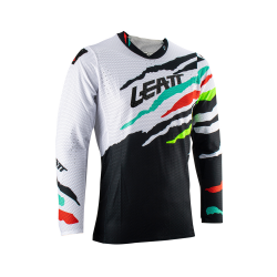 Leatt (kolekce 2023), dres Moto 5.5 ULTRAWELD JERSEY TIGER, barva bílá/černá/zelená/červená, velikost S