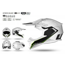UFO (kolekce 2023), MX přilba Interpid, barva bílá - černá, velikost L