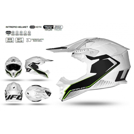 UFO (kolekce 2023), MX přilba Interpid, barva bílá - černá, velikost L