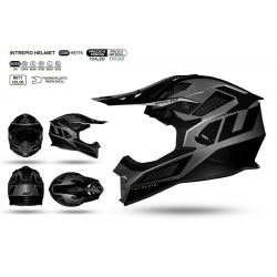 UFO (kolekce 2023), MX přilba Interpid, barva černá, - šedá, velikost XL
