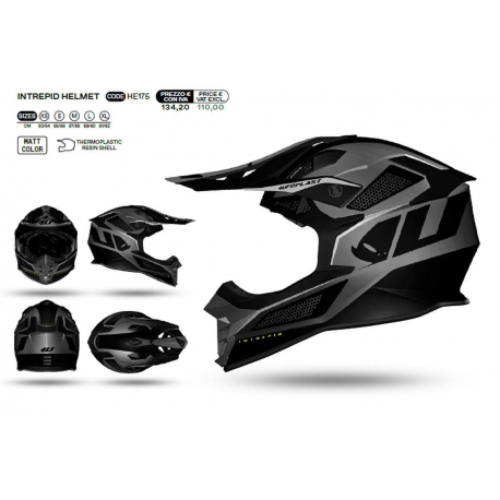 UFO (kolekce 2023), MX přilba Interpid, barva černá, - šedá, velikost XL