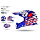 UFO 2022/10 KOLEKCJA 2023 KASK JUNIOR (DZIECIĘCY) CROSS/ENDURO KOLOR NIEBIESKI - POMARAŃCZOWY FLUO - BIAŁY ROZMIAR M