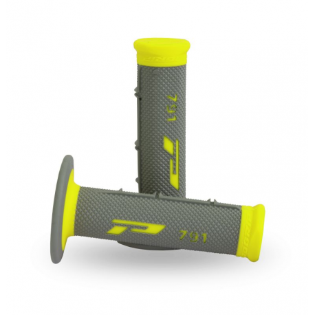 Progrip, gripy PG791 Off Road (22+25mm, délka 115mm) barva šedá/žlutá fluo (dvousměsové) (791-347) (PG791YF/GR)